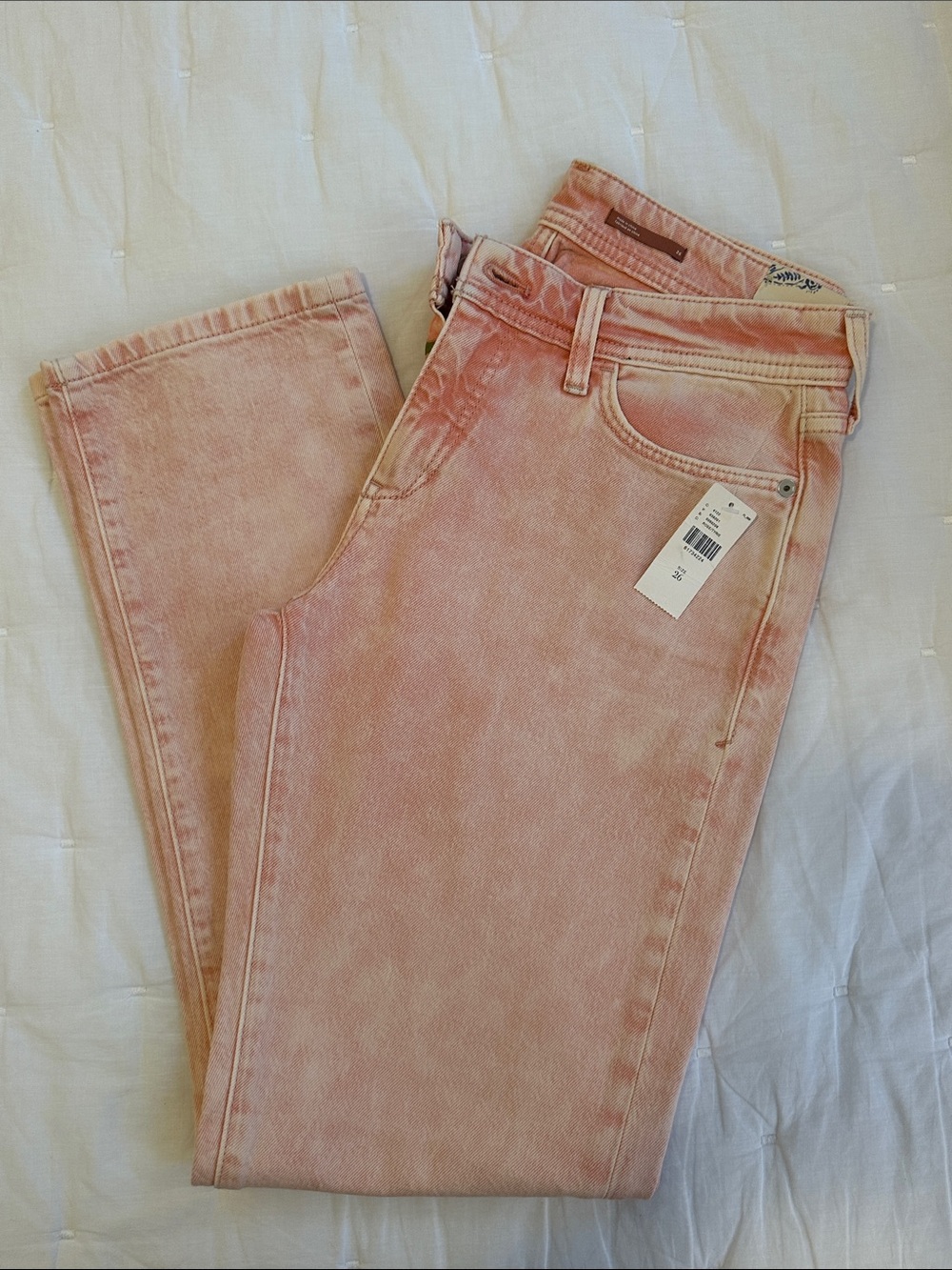 Pilcro Boyfriend Straight-Leg Pink Washed Jeans